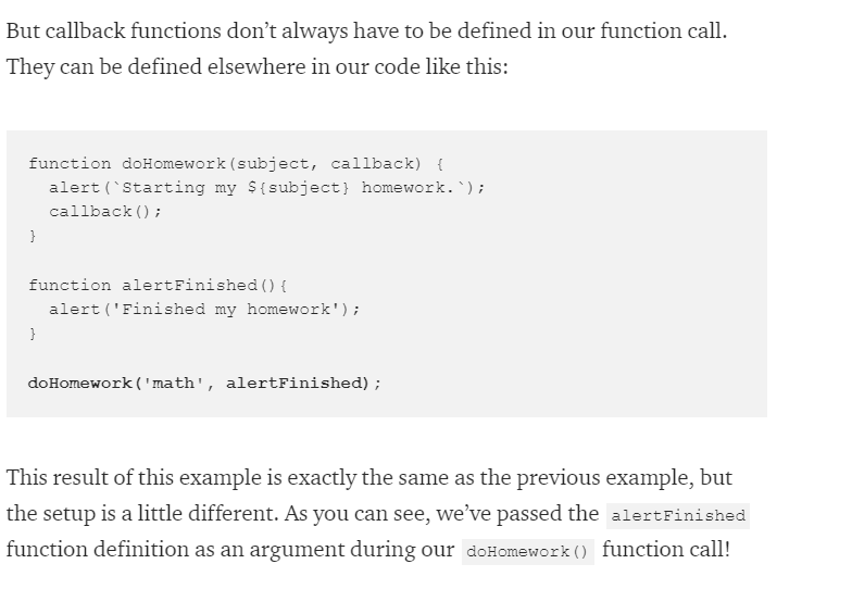 Complex CallBack Function example