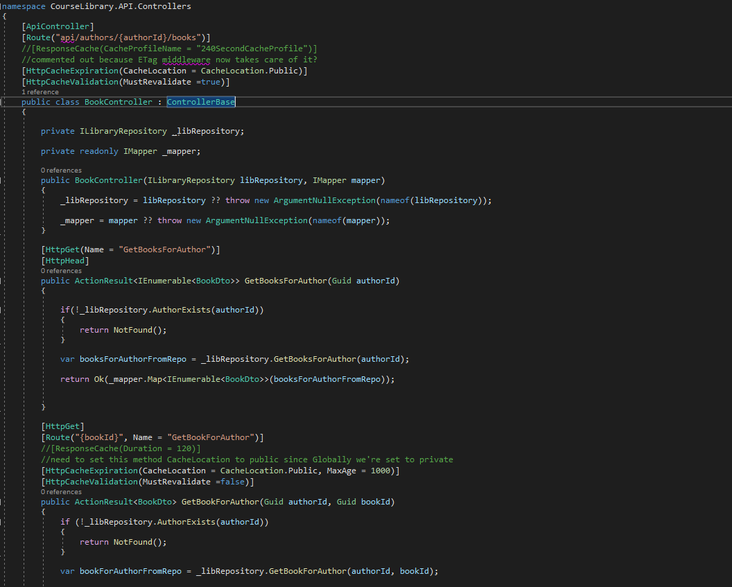 dotNetCore cache controller example