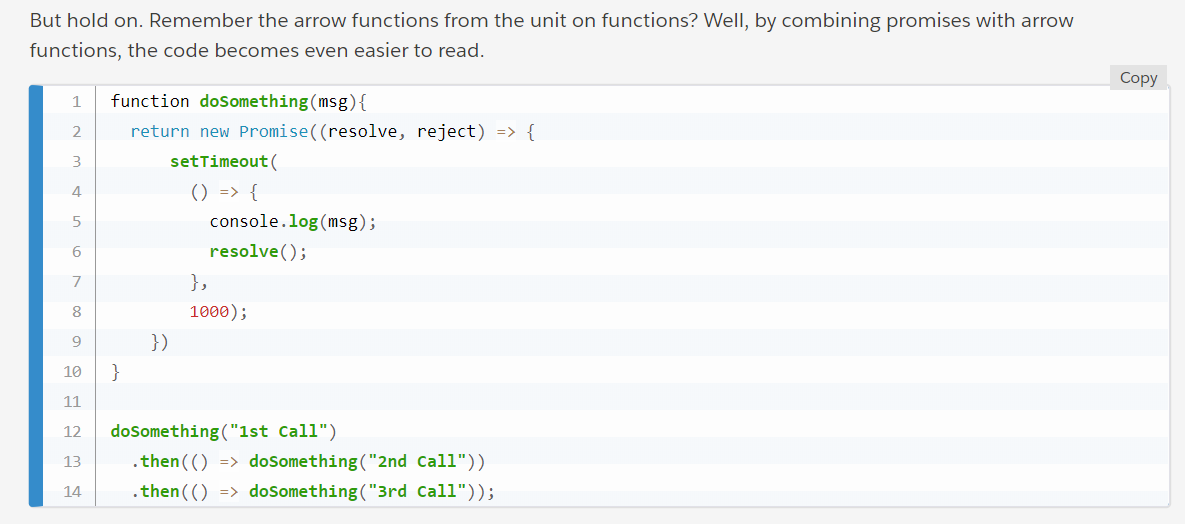 arrow functions Then example