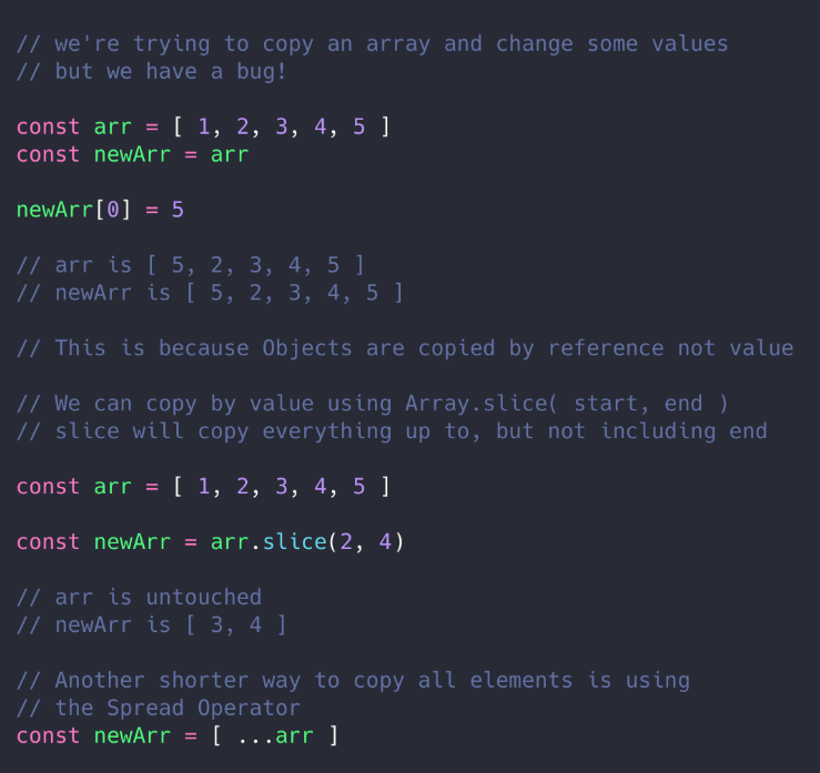 JS copying arrays basics3