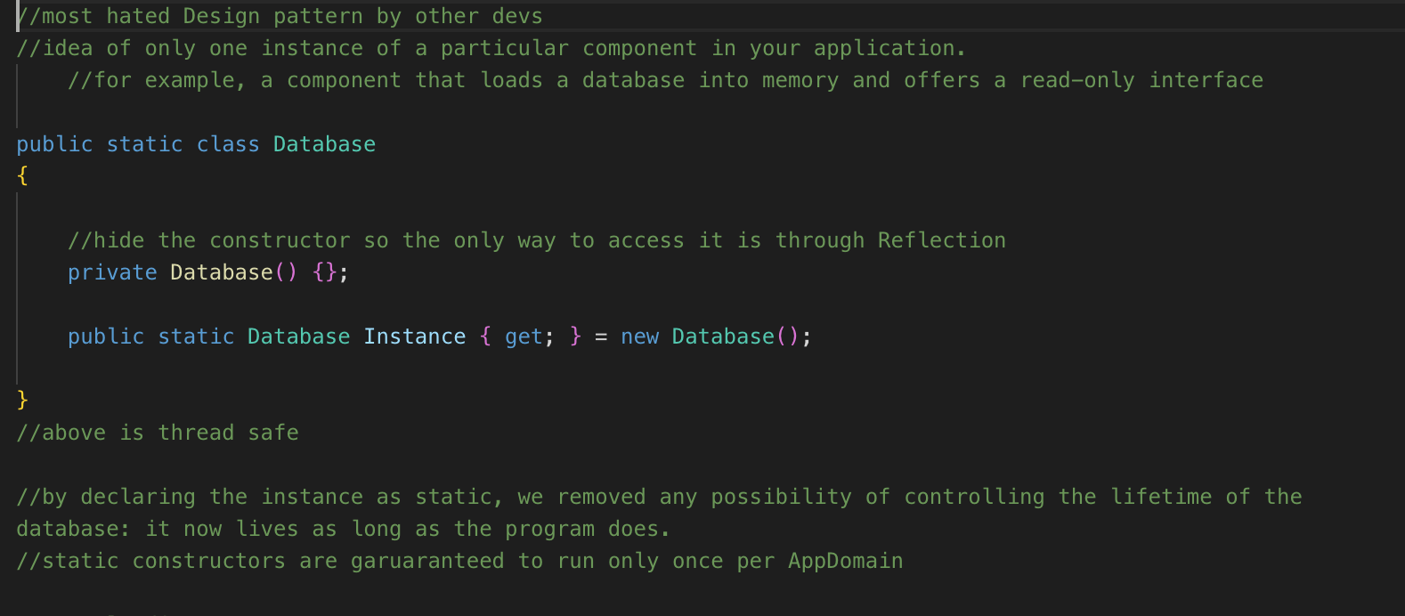 Database Singleton