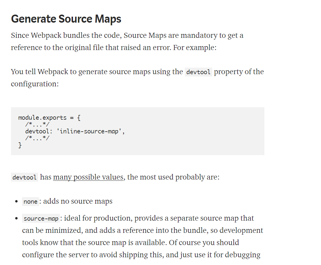 Generating source maps with webpack