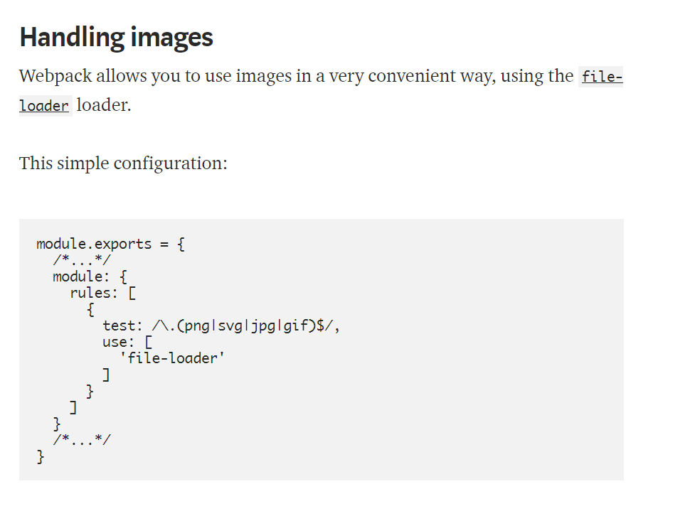 Handling images with webpack