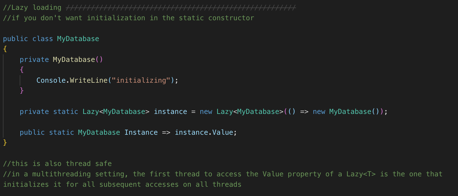 LazyLoading singleton