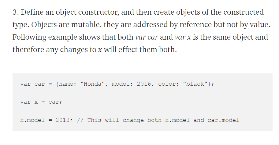 object assignments