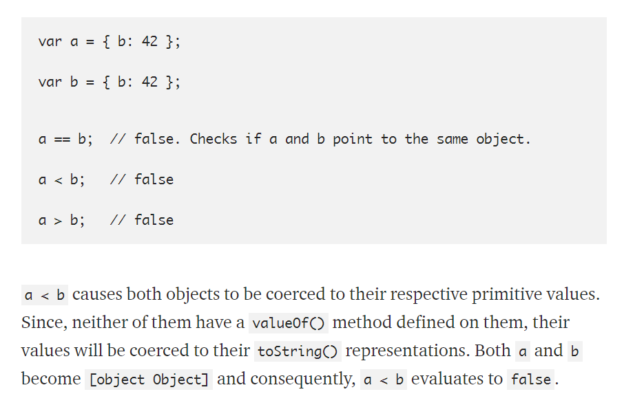 object comparison js