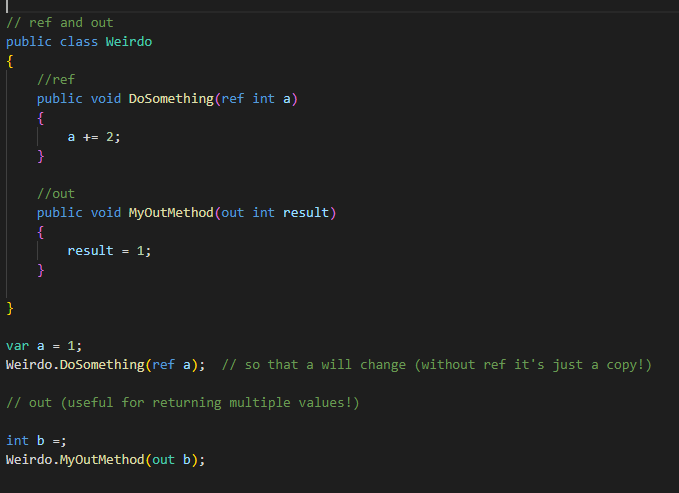 ref and out examples