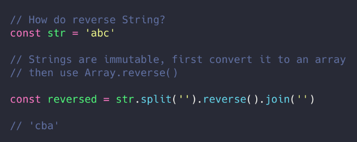 Reverse a string JS basics11