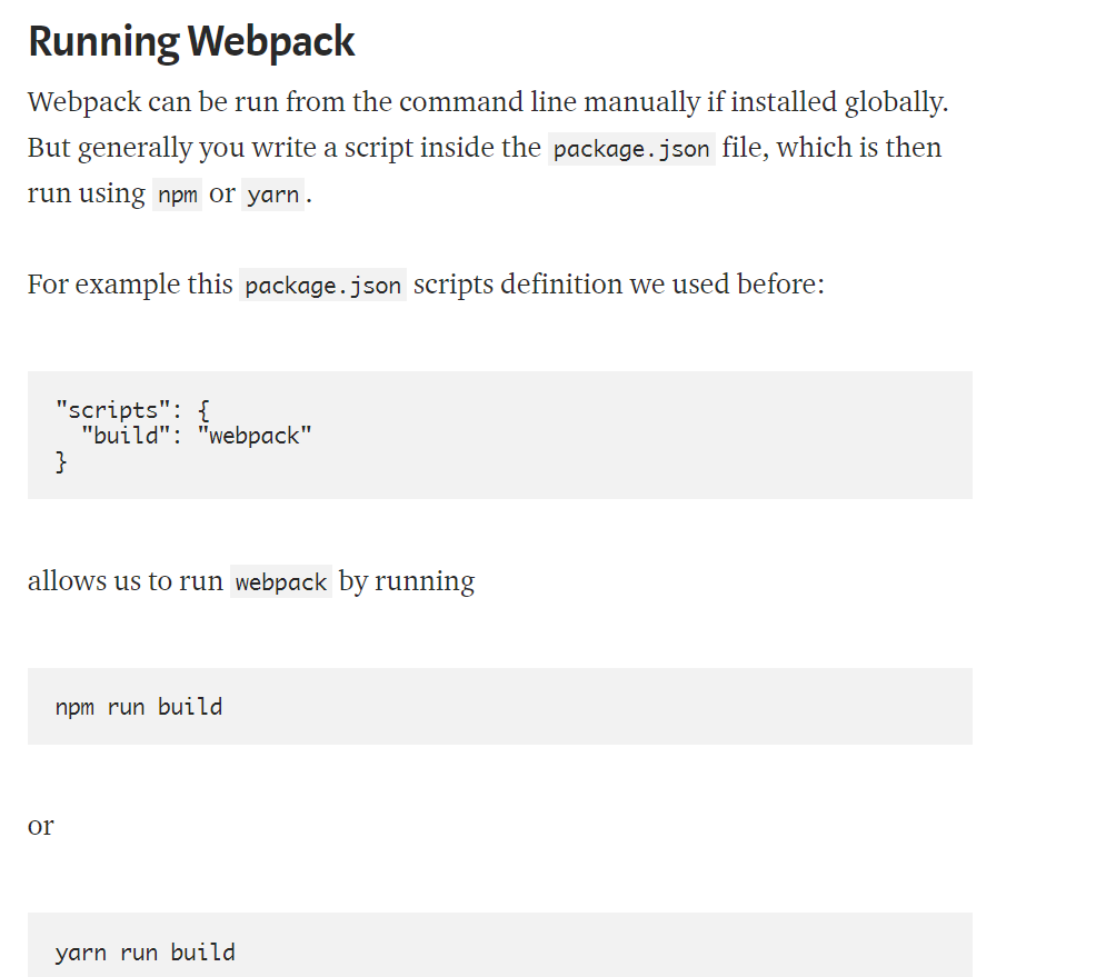 running Webpack