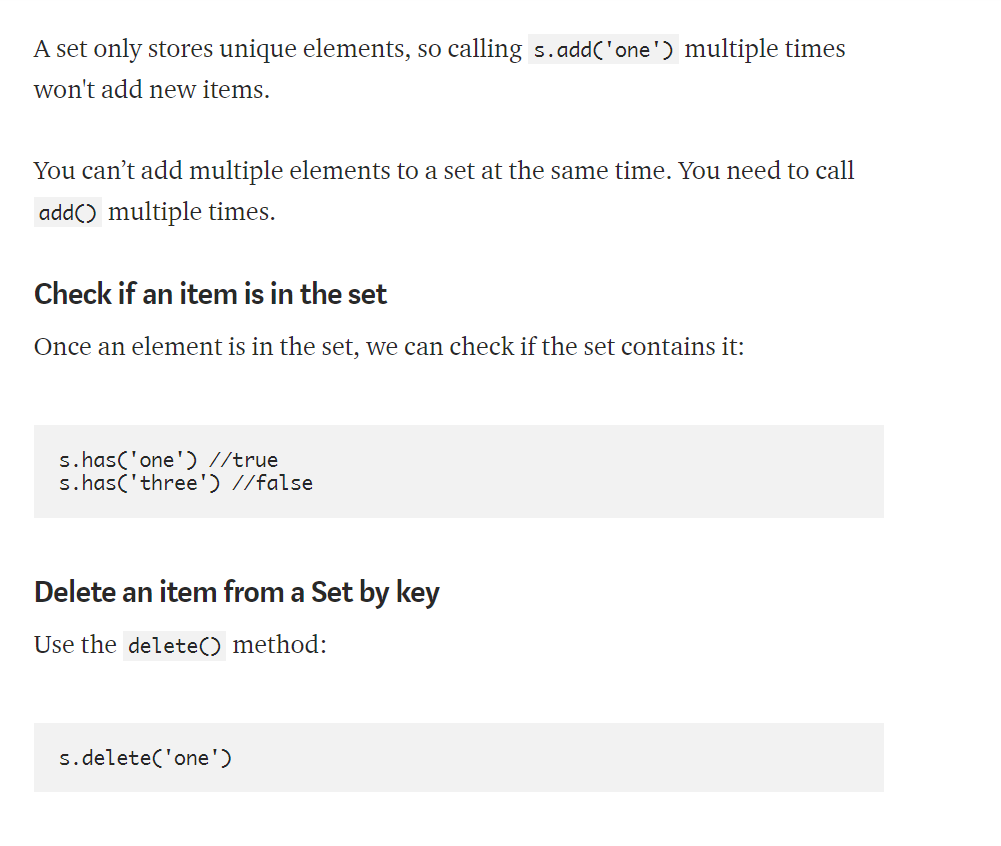 JS Set methods 2