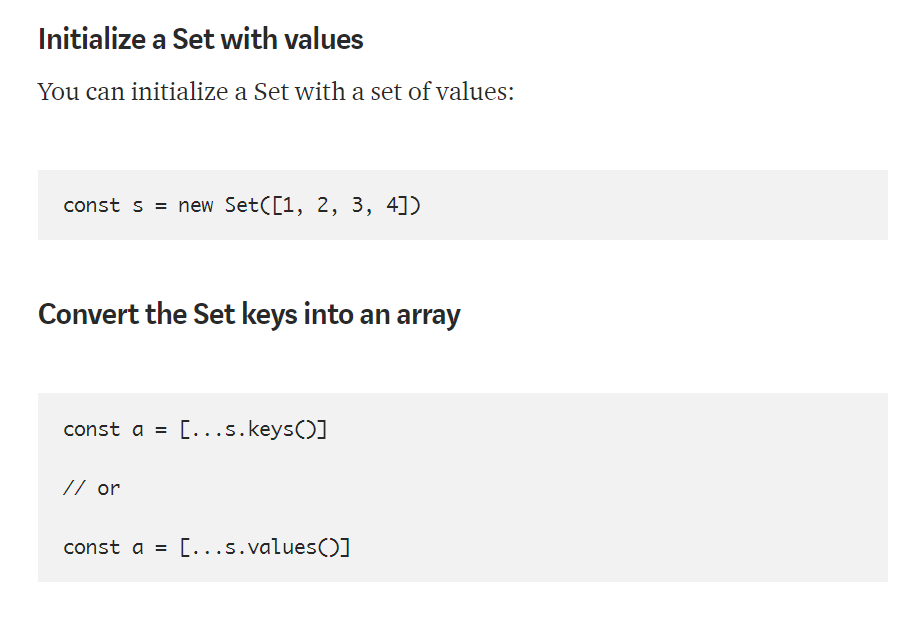 JS Set methods 5