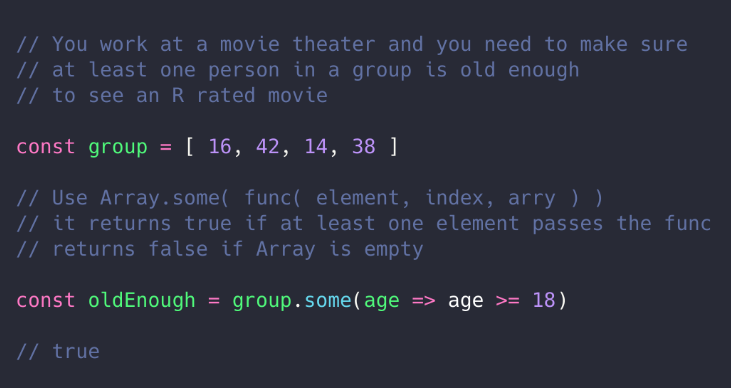 Array some method JS basics8