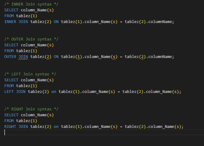 SQL Join syntax