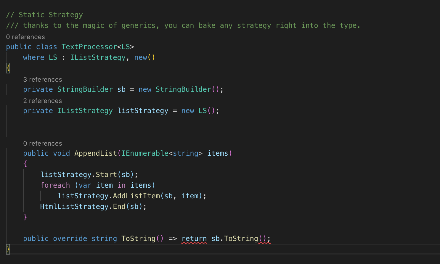 Static Strategy Example