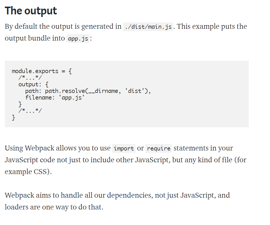 Webpack Output